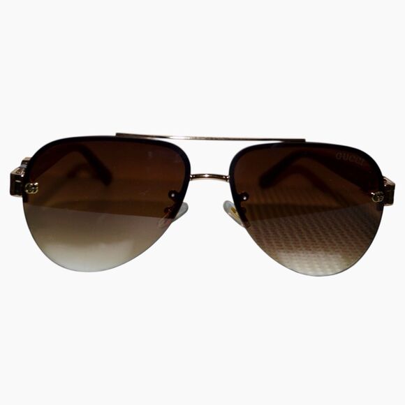 Gucci GG1221 Aviator Sunglasses | Brown Gradient Lens | 59-15-142 - Picture 12 of 14